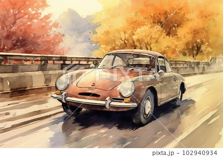 クラシックなスポーツカーのアート,Generative AI AI画像 102940934