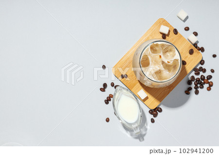 Cold drink for refreshing - ice coffee, space for text 102941200