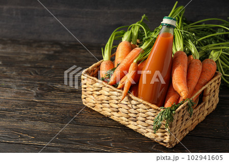 Concept of healthy nutrition and diet with Carrot juice Concept of healthy nutrition and diet with Carrot juice 102941605