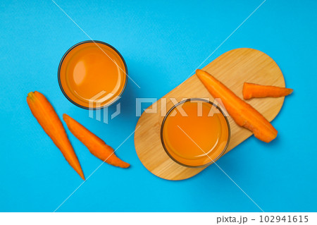 Concept of healthy nutrition and diet with Carrot juice 102941615