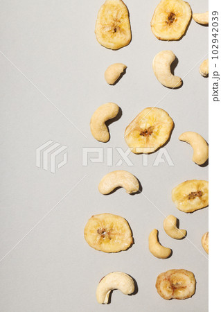 Tasty food concept - delicious dried fruits, space for text 102942039