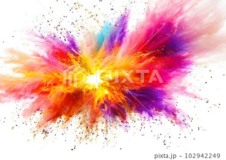 色鮮やかな爆発のイメージ インク 絵の具 白 色鮮やかな爆発のイメージ インク 絵の具 白 102942249
