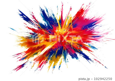 色鮮やかな爆発のイメージ インク 絵の具 白 色鮮やかな爆発のイメージ インク 絵の具 白 102942250