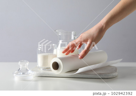 Concept of accessories for cooking and baking - baking paper Concept of accessories for cooking and baking - baking paper 102942392