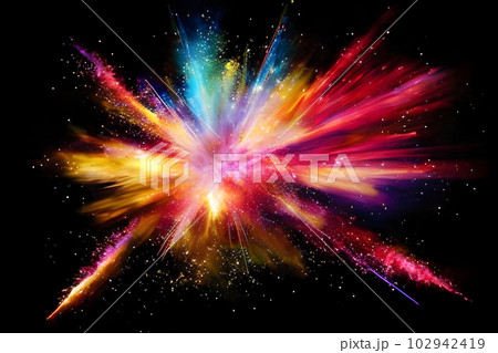 色鮮やかな爆発のイメージ インク 絵の具 黒 色鮮やかな爆発のイメージ インク 絵の具 黒 102942419