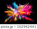 色鮮やかな爆発のイメージ　インク　絵の具　黒 102942441