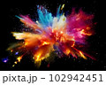 色鮮やかな爆発のイメージ　インク　絵の具　黒 102942451