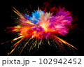 色鮮やかな爆発のイメージ　インク　絵の具　黒 102942452