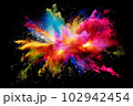 色鮮やかな爆発のイメージ　インク　絵の具　黒 102942454