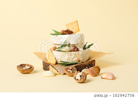 Concept of delicious French food - Camembert cheese Concept of delicious French food - Camembert cheese 102942756