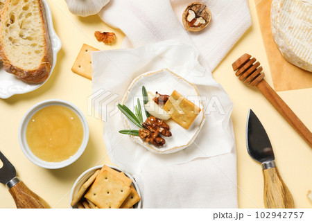 Concept of delicious French food - Camembert cheese Concept of delicious French food - Camembert cheese 102942757