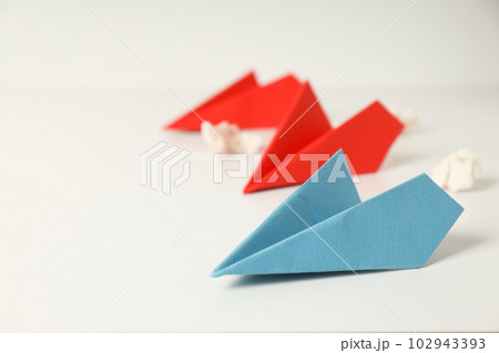 Business, startup and sponsorship concept with paper planes on white background Business, startup and sponsorship concept with paper planes on white background 102943393
