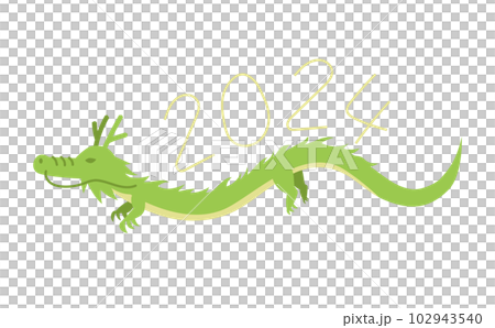 Zodiac dragon illustration flying figure with limbs 2024 102943540