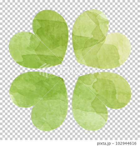 Watercolor illustration of four-leaf clover 102944616