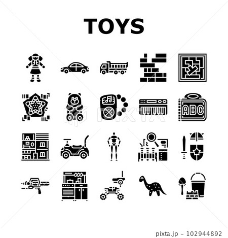 toy baby child game play icons set vector 102944892