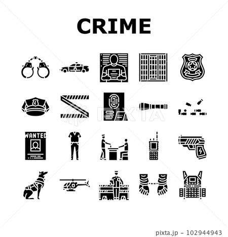 crime scene police evidence icons set vector 102944943
