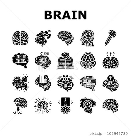 brain human mind head idea icons set vectorのイラスト素材 [102945789] - PIXTA