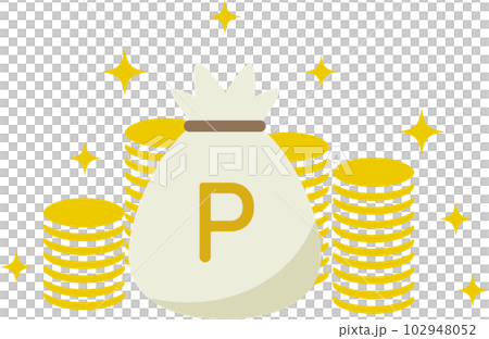 袋子裡的點數和硬幣（點數） 102948052