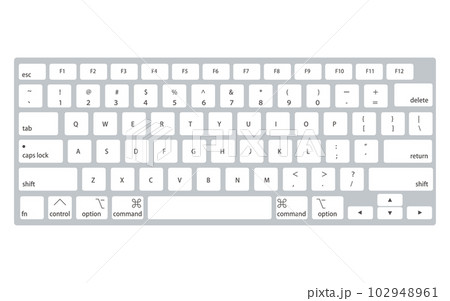 パソコンキーボードのイラスト（USタイプのキーボード）のイラスト素材