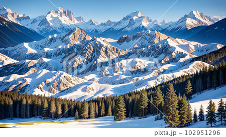 AI生成画像【大自然】大地と森林の風景 102951296