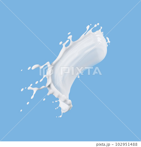 wavy splash clip art isolated on blue background. twisted liquid shape, water splash 102951488