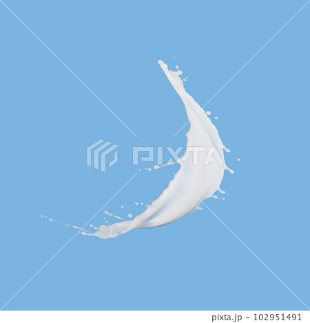 wavy splash clip art isolated on blue background. twisted liquid shape, water splash 102951491