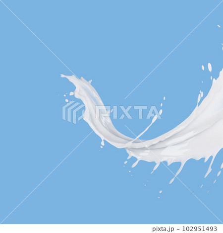wavy splash clip art isolated on blue background. twisted liquid shape, water splash 102951493