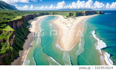 AI生成画像【大自然】海の風景 102951624