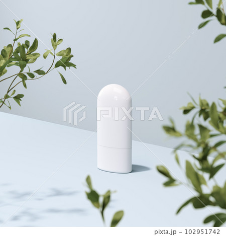 3D rendering Mock up greenery podium for product design, minimal display. shadow overlay. 3D rendering Mock up greenery podium for product design, minimal display. shadow overlay. 102951742