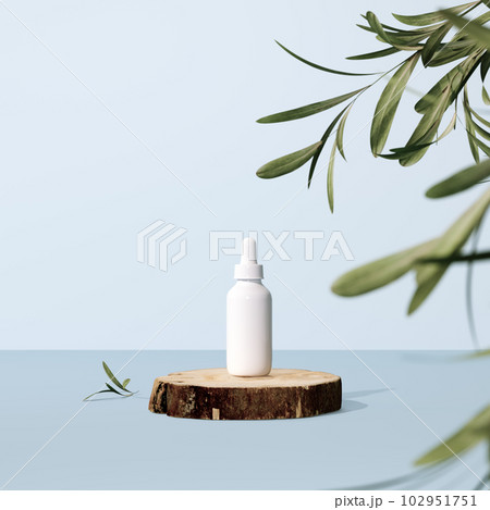 3D rendering Mock up greenery podium for product design, minimal display. shadow overlay. 3D rendering Mock up greenery podium for product design, minimal display. shadow overlay. 102951751
