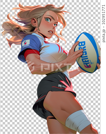 女性のラグビー選手、female rugby player 102951771