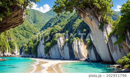 AI生成画像【大自然】海の風景 102951796