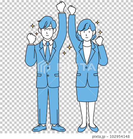 A new employee who makes a sparkling guts pose 102954148