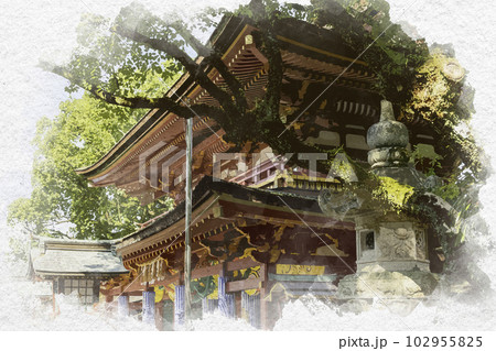 色紙水彩画 福岡県太宰府 都府楼跡 作者不詳ですがサイン在 色紙水彩画 福岡県太宰府 都府楼跡 作者不詳ですがサイン在 色紙