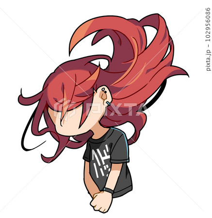 ヘドバンする女性 102956086