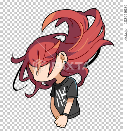 ヘドバンする女性 102956086