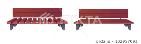 Park bench collection in cartoon style vector illustration isolated on white Park bench collection in cartoon style vector illustration isolated on white 102957093