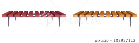 Park bench collection in cartoon style vector illustration isolated on white Park bench collection in cartoon style vector illustration isolated on white 102957112