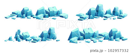Blue ice crystal in cartoon style vector illustration isolated on white Blue ice crystal in cartoon style vector illustration isolated on white 102957332