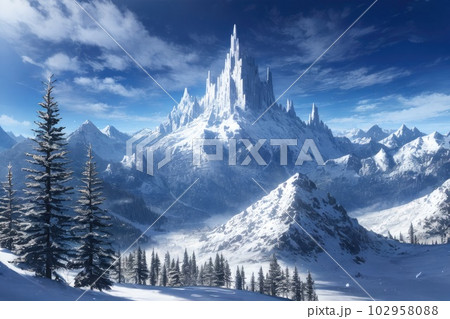 《AI画像》大自然の雪景色 102958088
