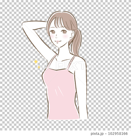脱毛して綺麗な脇の若い女性のイラスト 102958166