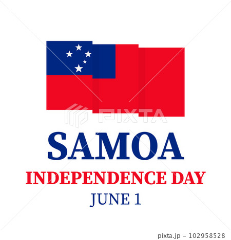 Samoa Independence Day typography poster. National holiday celebrated on June 1. Vector template for greeting card, banner, flyer, sticker, postcard, etc 102958528