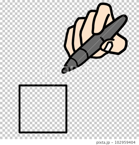 Finger and pen tip trying to write something in the frame Finger and pen tip trying to write something in the frame 102959404