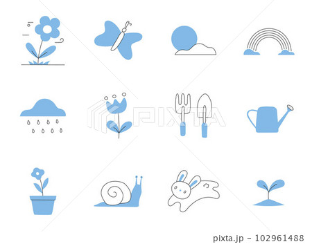 Hand Drawn Doodle Spring Elements 102961488