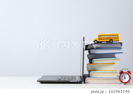 Concept of school education with school accessories, space for text 102963546