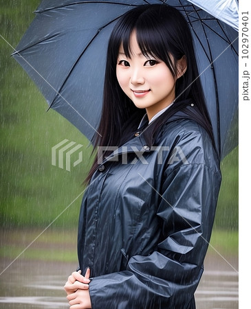 傘をさす女性 傘をさす女性 102970401