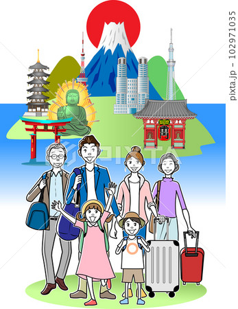 三世代家族で日本観光を楽しむ 102971035