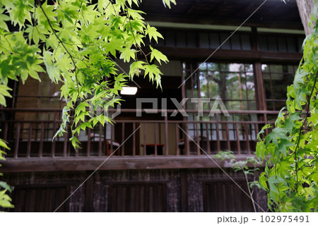 雰囲気ある昔の日本家屋の風景素材 102975491