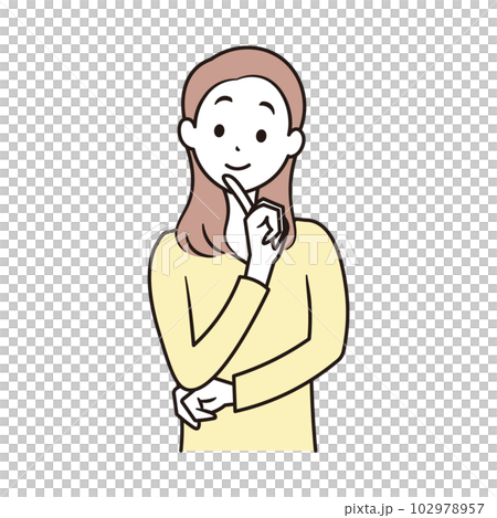 考え事をしている女性のイラスト素材 102978957