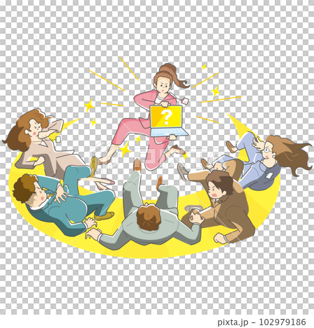 商務人士(女)在做演講時同事們對她的提議感到震驚 商務人士(女)在做演講時同事們對她的提議感到震驚 102979186